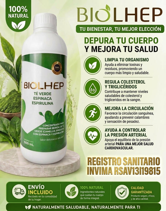 BIOLHEP – Clorofila Líquida y Concentrado Natural (1000 mL)