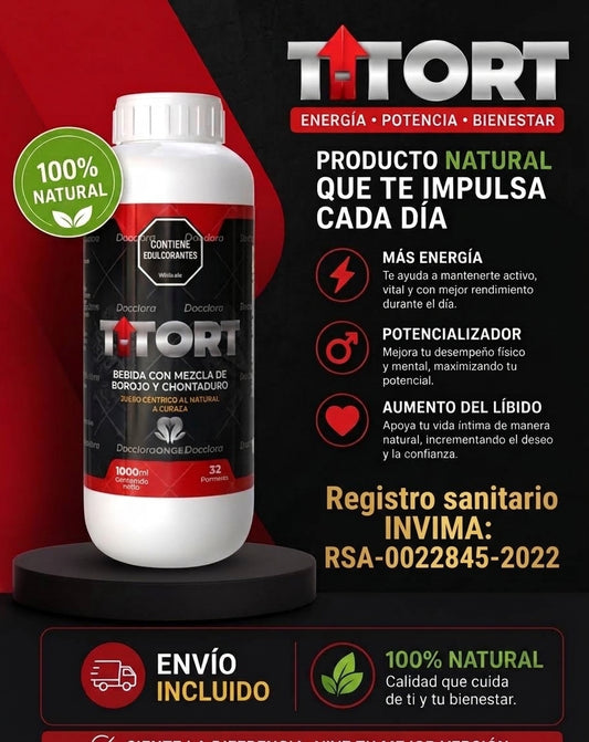 TITORT – Energizante y Multivitamínico Natural con Borojó y Chontaduro (1000 mL)